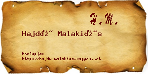 Hajdú Malakiás névjegykártya